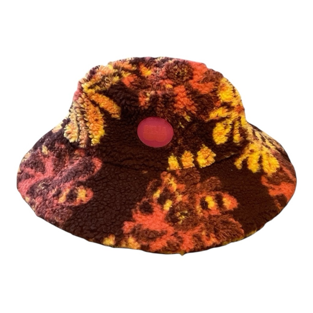 Women’s NWOT CeliaB fuzzy, floral bucket hat, one size
